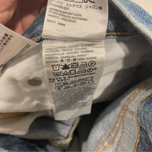 Levi 505 Denim Jean Shorts Jort Y2K Baggy W 34 9” Inseam Medium Stone Washed - Picture 7 of 8